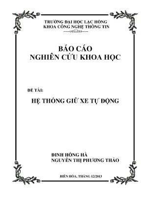 Luận văn hệ thống giữ xe tự động