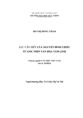 Luận văn thạc sĩ lục vân tiên của nguyễn đình chiểu từ góc nhìn văn hóa tâm linh