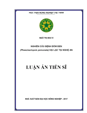 Luận án tiến sĩ nghiên cứu bệnh đốm đen phaeoisariopsis personata hại lạc tại nghệ an