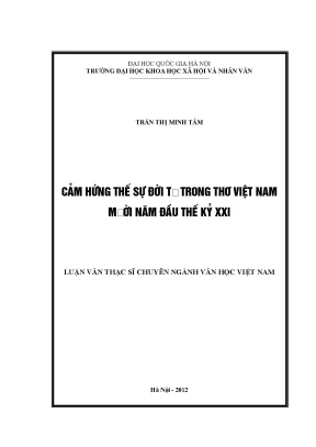 Luận văn thạc sĩ cảm hứng thế sự đời tư trong thơ việt nam mười năm đầu thế kỷ xxi