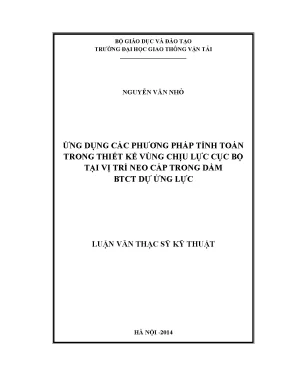 Ứng dụng các phương pháp tính toán trong thiết kế vùng chịu lực cục bộ tại vị trí neo cáp trong dầm bê tông cốt thép dự ứng lực luận văn thạc sĩ xây dựng cầu hầm