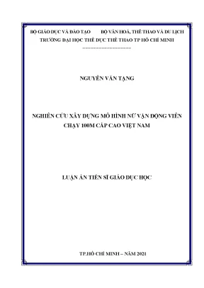 Luận án tiến sĩ giáo dục học nghiên cứu xây dựng mô hình nữ vận động viên chạy 100m cấp cao việt nam