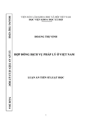 Luận án tiến sĩ luật học hợp đồng dịch vụ pháp lý ở việt nam