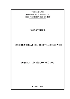 Luận án tiến sĩ ngôn ngữ học đối chiếu thuật ngữ thời trang anh việt