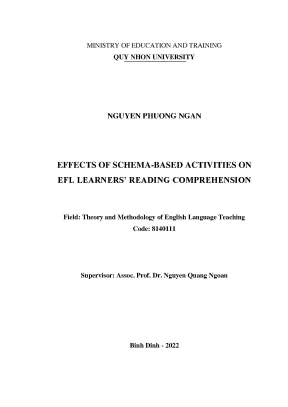 Luận văn thạc sĩ effects of schema based activities on efl learners reading comprehension