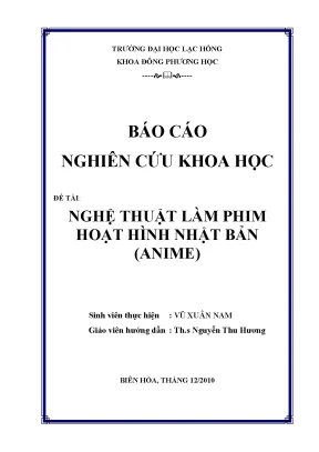 Luận văn nghệ thuật làm phim hoạt hình nhật bản anime