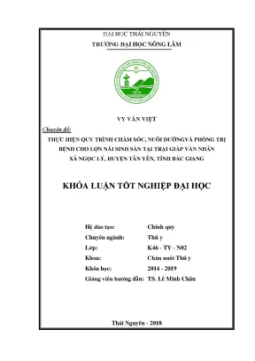 Luận văn thực hiện quy trình chăm sóc nuôi dưỡng và phòng trị bệnh cho lợn nái sinh sản tại trại giáp văn nhân xã ngọc lý huyện tân yên tỉnh bắc giang