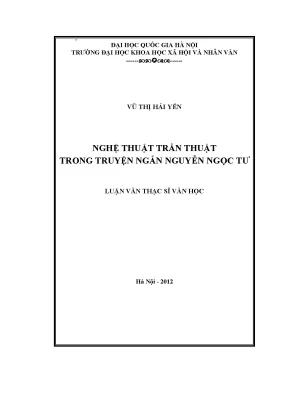 Luận văn thạc sĩ nghệ thuật trần thuật trong truyện ngắn nguyễn ngọc tư
