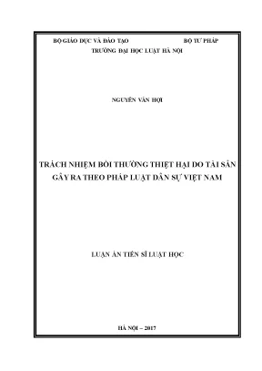 Luận án tiến sĩ trách nhiệm bồi thường thiệt hại do tài sản gây ra theo pháp luật dân sự việt nam