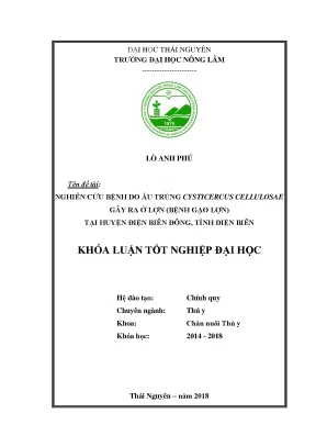 Luận văn nghiên cứu bệnh do ấu trùng cysticercus cellulosae gây ra ở lợn bệnh gạo lợn tại huyện điện biên đông tỉnh điện biên