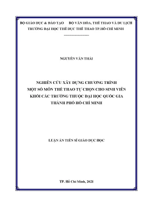 Luận án tiến sĩ giáo dục học nghiên cứu xây dựng chương trình một số môn thể thao tự chọn cho sv khối các trường thuộc đại học quốc gia thành phố hồ chí minh