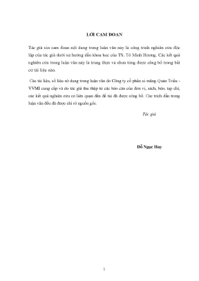 Luận văn thạc sỹ quản lý kinh tế đề tài giải pháp hoàn thiện công tác quản lý tài chính tại công ty cổ phần xi măng quán triều vvmi