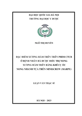 Luận văn thạc sĩ đặc điểm xƣơng hàm trên trên phim ctcb ở bệnh nhân đã được điều trị nong xương hàm trên bằng khí cụ ốc nong nhanh tựa miniscrew