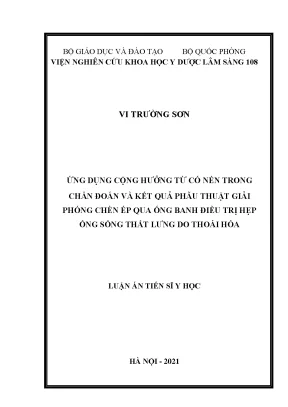 Luận án tiến sĩ ứng dụng cộng hưởng từ có nén trong chẩn đoán và kết quả phẫu thuật giải phóng chèn ép qua ống banh điều trị hẹp ống sống thắt lưng do thoái hoá