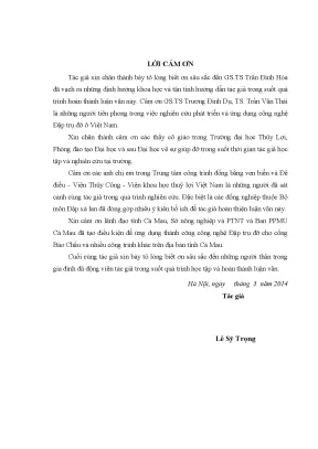 Luận văn thạc sĩ nghiên cứu kết cấu và giải pháp thi công dầm van lắp ghép cho đập trụ đỡ