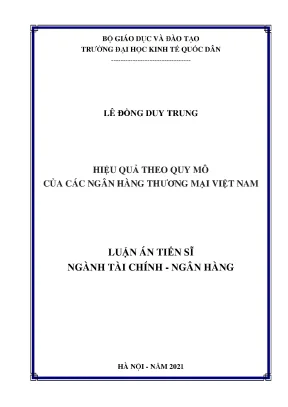Luận án tiến sĩ hiệu quả theo quy mô của các ngân hàng thương mại việt nam bank performance according to their size in viet nam