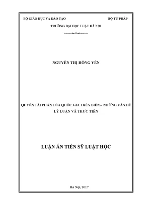 Luận án tiến sĩ quyền tài phán của quốc gia trên biển những vấn đề lý luận và thực tiễn