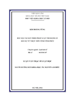 Luận văn thạc sĩ luật tố tụng dân sự bán đấu giá tài sản theo pháp luật thi hành án dân sự từ thực tiễn tỉnh vĩnh phúc