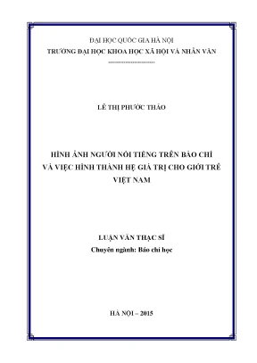 Luận văn thạc sĩ hình ảnh người nổi tiếng trên báo chí và việc hình thành hệ giá trị cho giới trẻ việt nam