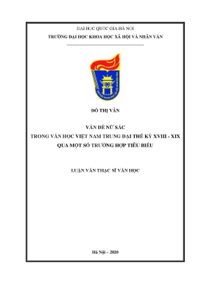 Luận văn thạc sĩ vấn đề nữ sắc trong văn học trung đại thế kỷ xviii xix qua một số trường hợp tiêu biểu