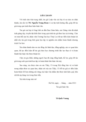Luận văn thạc sĩ các giải pháp tăng cường công tác quản lý chất lượng nguồn nước mặt trên địa bàn huyện hoành bồ tỉnh quảng ninh