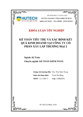 Luận văn tốt nghiệp hutech kế toán tiêu thụ và xác định kết quả kinh doanh tại công ty cổ phần xây lắp thương mại 2