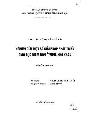 Luận văn nghiên cứu một số giải pháp phát triển giáo dục mầm non ở vùng khó khăn