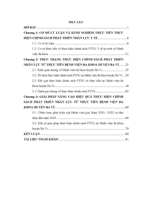 Luận văn thạc sĩ chính sách công thực hiện chính sách phát triển nhân lực từ thực tiễn bệnh viện đa khoa huyện ba vì thành phố hà nội