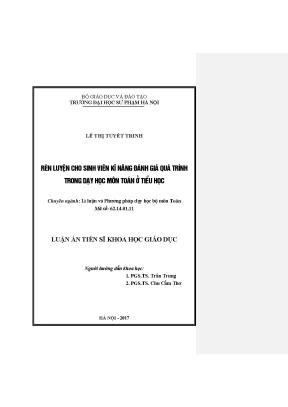 Luận án tiến sĩ rèn luyện cho sinh viên kĩ năng đánh giá quá trình trong dạy học môn toán ở tiểu học