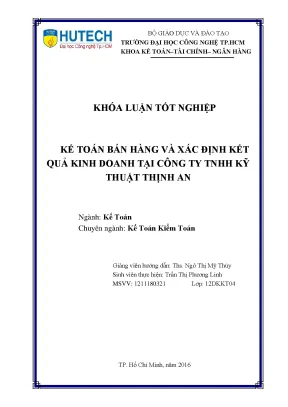 Luận văn tốt nghiệp hutech kế toán bán hàng và xác định kết quả kinh doanh tại công ty tnhh kỹ thuật thịnh an