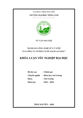 Luận văn đánh giá công nghệ xử lý nước của công ty cổ phần nước sạch lai châu