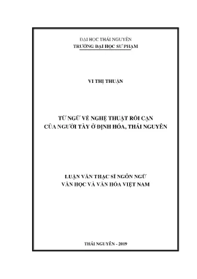 Luận văn thạc sĩ từ ngữ về nghệ thuật rối cạn của người tày ở định hóa thái nguyên