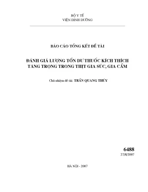 Luận văn đánh giá lượng tồn dư thuốc kích thích tăng trọng trong thịt gia súc gia cầm