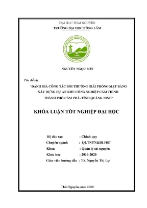 Luận văn đánh giá công tác bồi thường giải phóng mặt bằng dự án khu công nghiệp cẩm thịnh phường cẩm thịnh thành phố cẩm phả tỉnh quảng ninh
