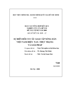 Luận văn sự biến đổi cơ cấu của giai cấp nông dân việt nam hiện nay thực trạng và giải pháp