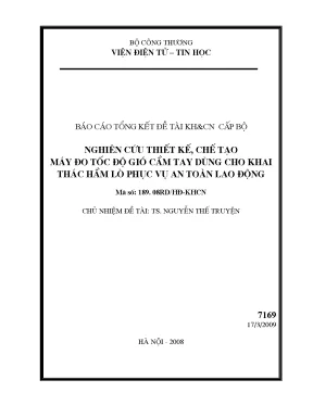 Luận văn nghiên cứu thiết kế chế tạo máy đo tốc độ gió cầm tay dùng cho khai thác hầm lò phục vụ an toàn lao động