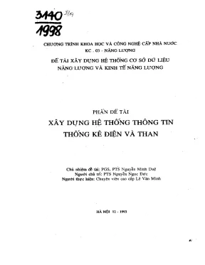 Luận văn đề tài xây dựng hệ thống thông tin thống kê điện và than