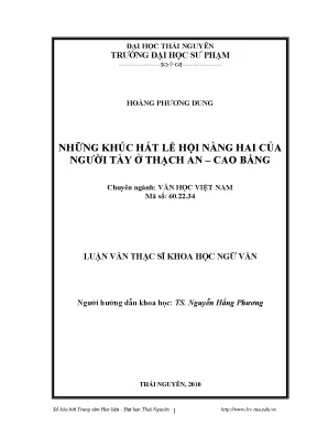 Luận văn thạc sĩ những khúc hát lễ hội nàng hai của người tày ở thạch an cao bằng