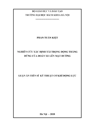 Luận án tiến sĩ nghiên cứu xác định tải trọng động thẳng đứng của đoàn xe lên mặt đường