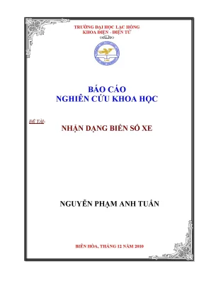 Luận văn nhận dạng biển số xe