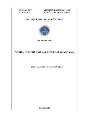 Luận văn thạc sĩ nghiên cứu chế tạo vật liệu phát quang znse