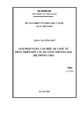 Luận văn giải pháp nâng cao hiệu quả đầu tư phát triển kết cấu hạ tầng thương mại hệ thống chợ