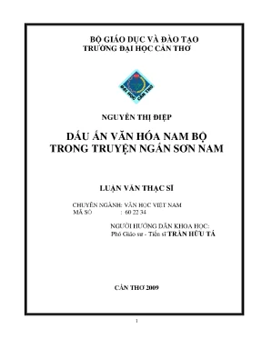 Tiểu luận luận văn thạc sĩ dấu ấn văn hóa nam bộ trong truyện ngắn sơn nam
