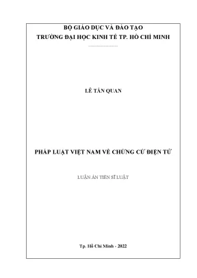 Luận án tiến sĩ luật pháp luật việt nam về chứng cứ điện tử