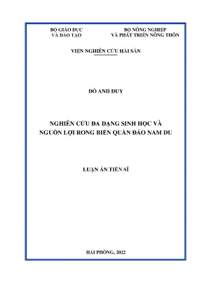 Luận án tiến sĩ nghiên cứu đa dạng sinh học và nguồn lợi rong biển quần đảo nam du