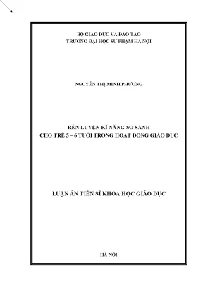Luận án tiến sĩ rèn luyện kĩ năng so sánh cho trẻ 56 tuổi trong hoạt động giáo dục