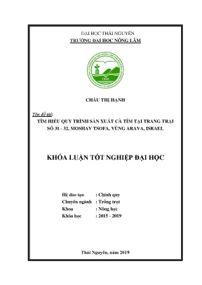 Luận văn tìm hiểu quy trình sản xuất cà tím tại trang trại số 31 32 moshav tsofar vùng arava israel