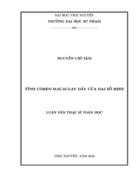 Luận văn thạc sĩ tính cohen macaulay dãy của đại số rees