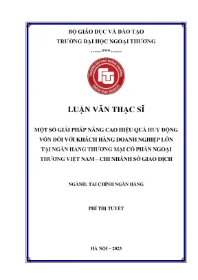 Luận văn thạc sĩ một số giải pháp nâng cao hiệu quả huy động vốn đối với khách hàng doanh nghiệp lớn tại ngân hàng thương mại cổ phần ngoại thương việt nam chi nhánh sở giao dịch