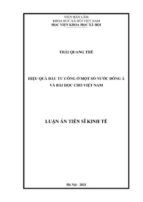 Luận án tiến sĩ hiệu quả đầu tư công ở một số nước đông á và bài học cho việt nam